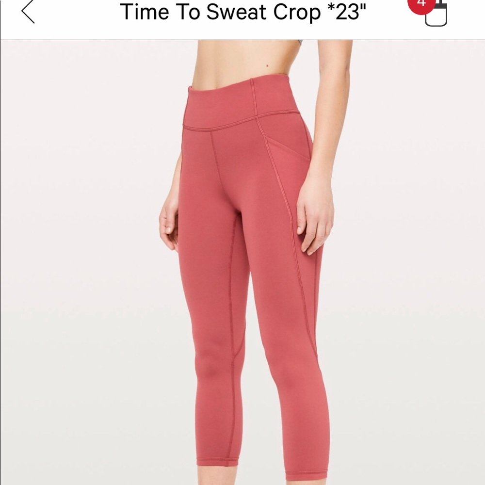 Time to Sweat Crop 23” Brand New!  Size 6